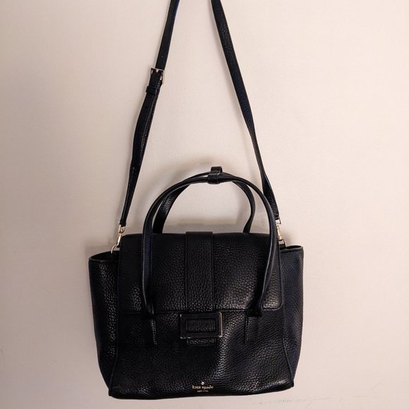 Kate Spade - Medium Black Pebble Leather Satchel - Picture 1 of 7